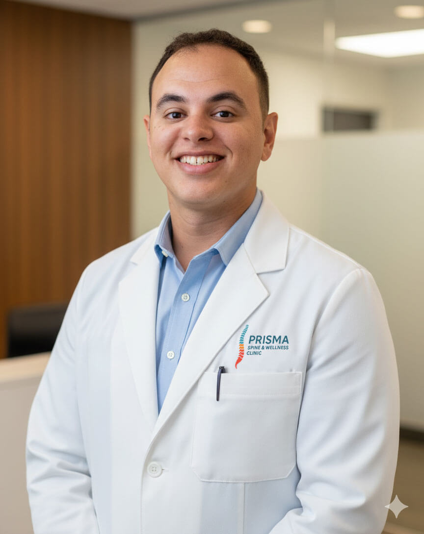 Dr. Karim Bakir, experienced chiropractor at Prisma Spine and Wellness in Seminole, FL, providing compassionate, patient-centered chiropractic care.